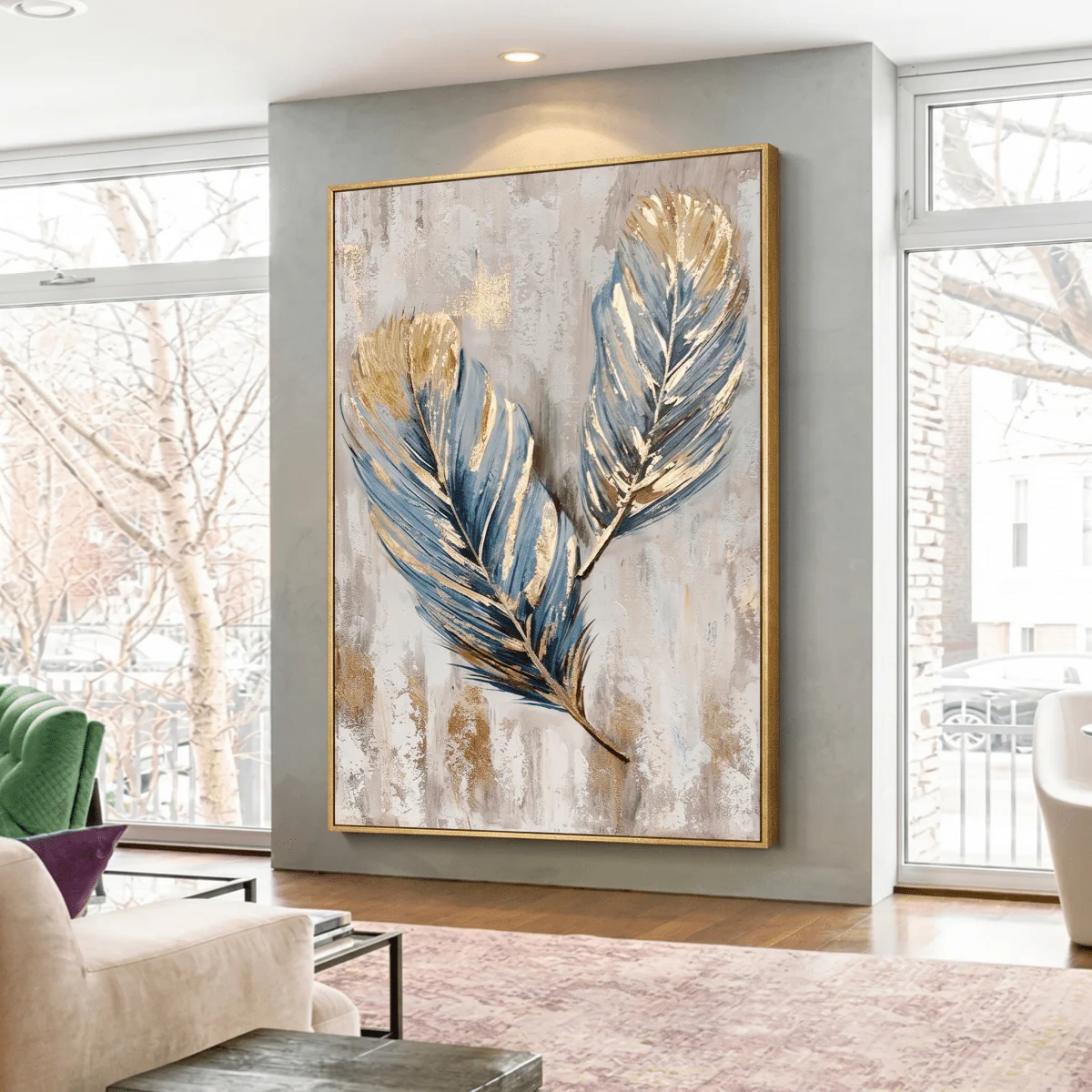 Golden Blue Feathers - Image 3