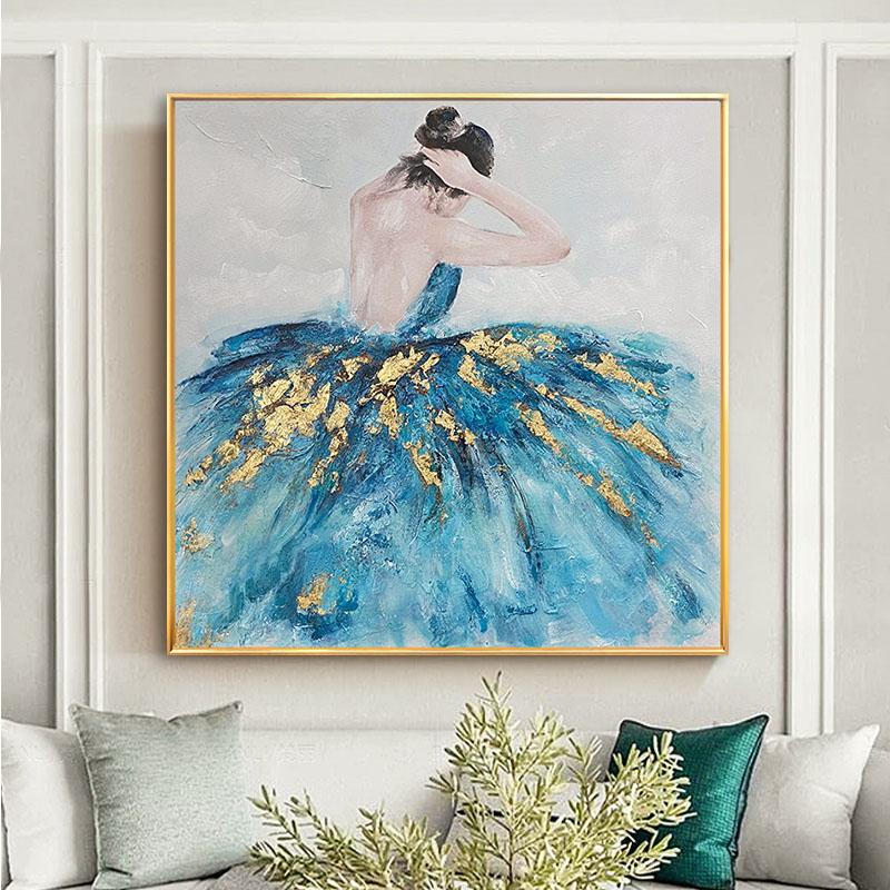 Ballerina in Blue - 24x24" - Image 3