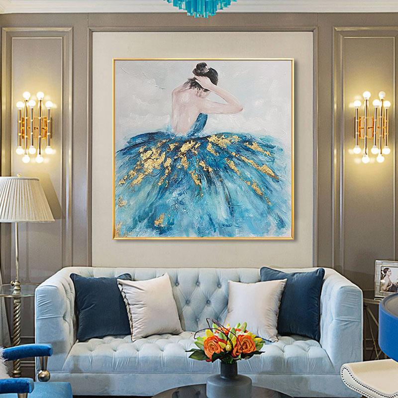 Ballerina in Blue - 32x32"