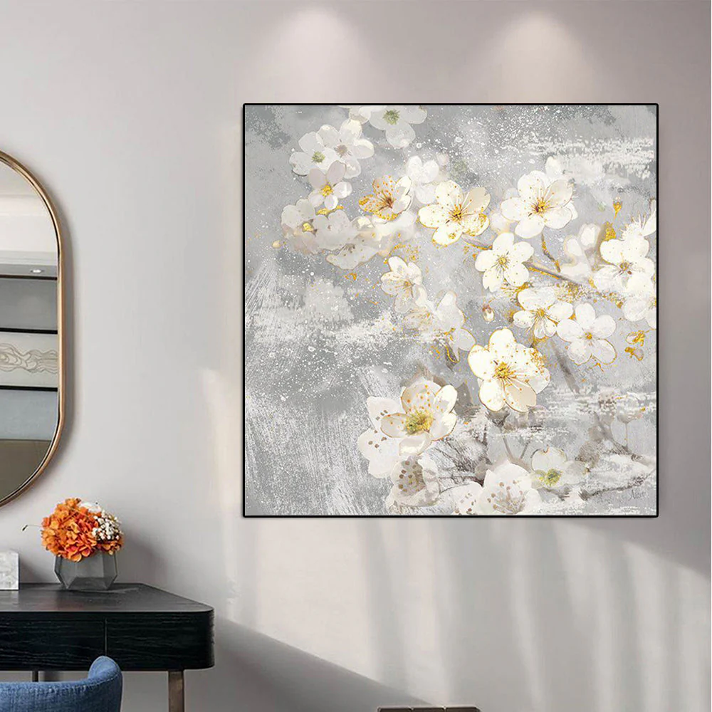 Lilies in the Snow - 24x24" - Image 3